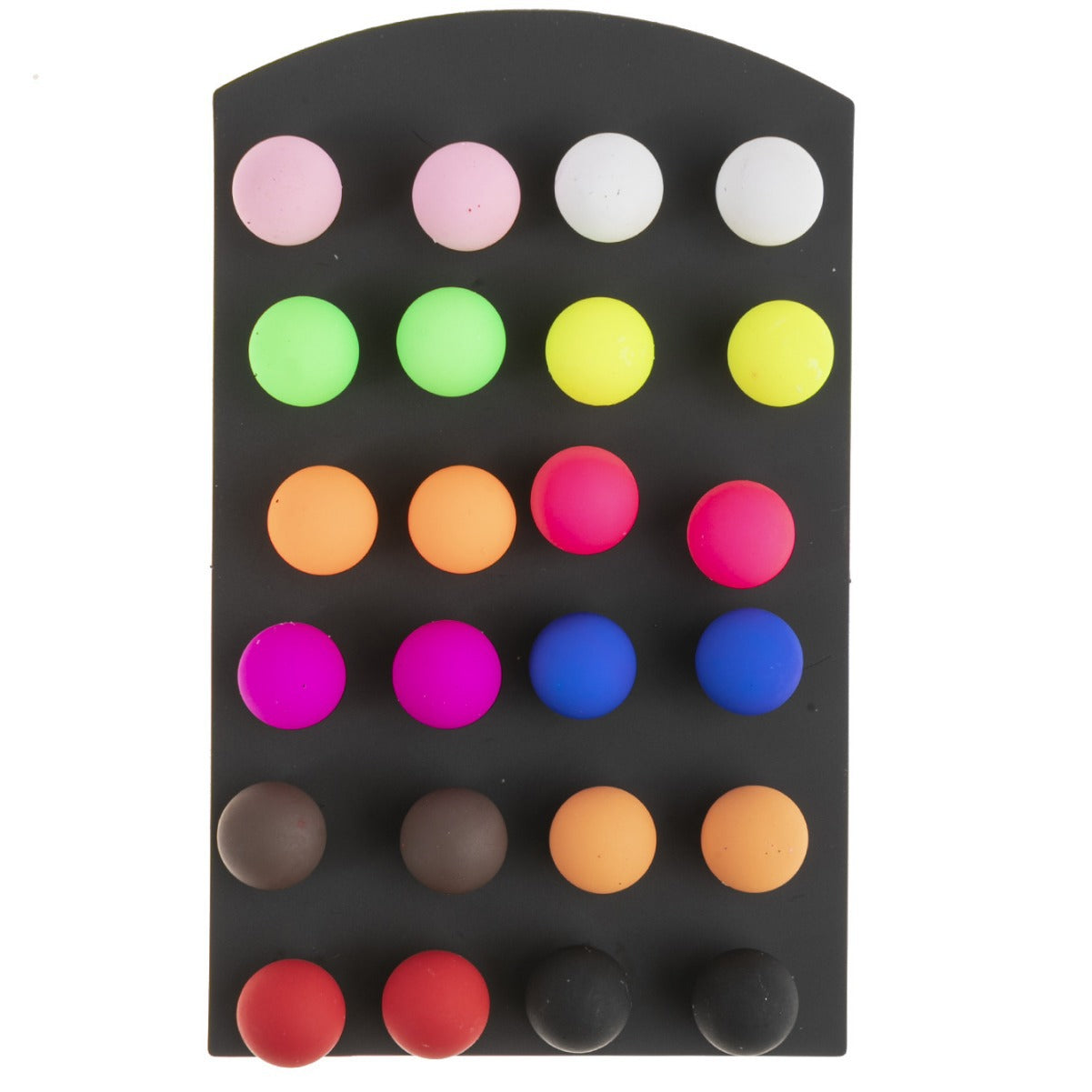 Popular Round Colorful Creative Resin Stud Earrings 12 Pairs Per Card