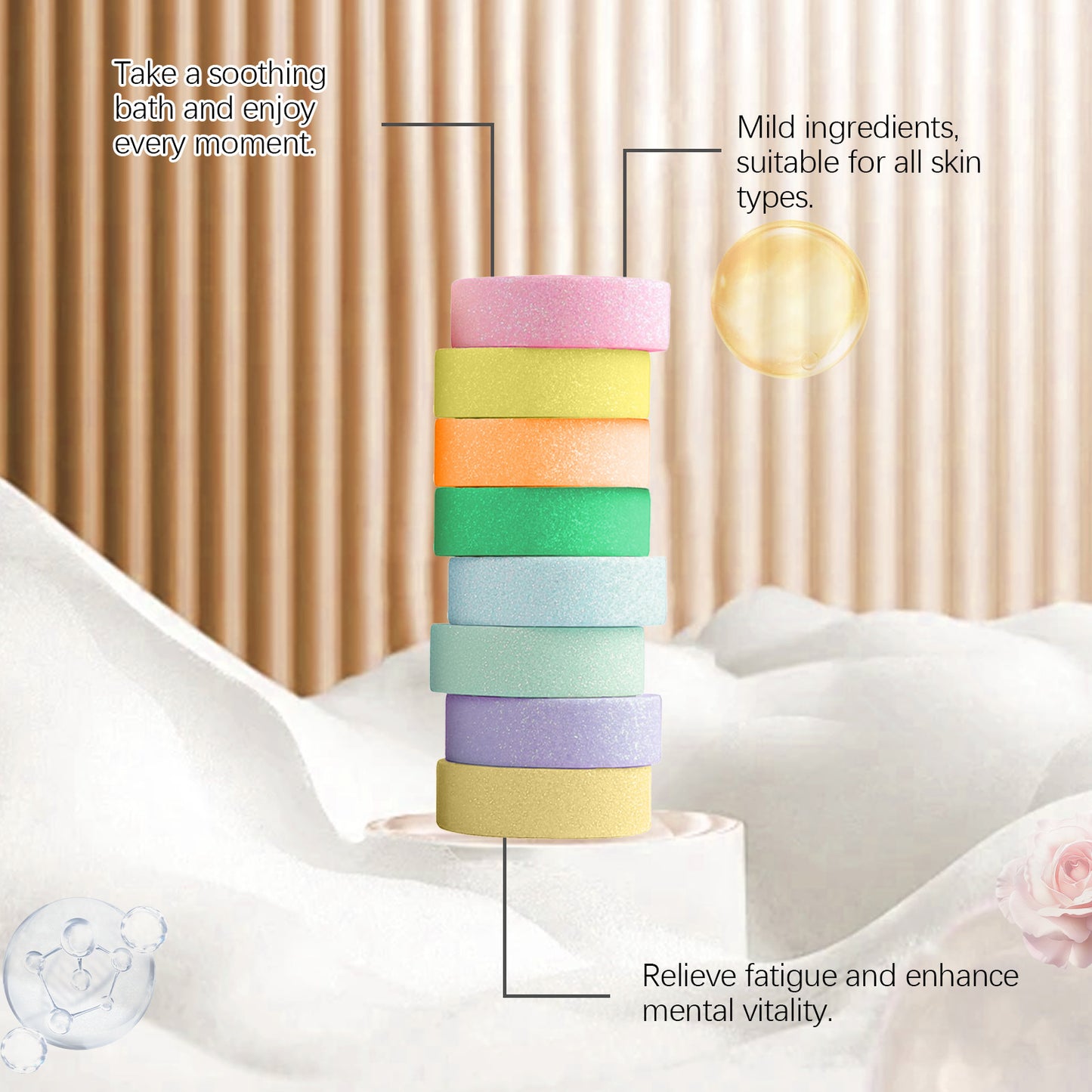 Bath Aromatherapy Sheet Gentle Cleaning Portable