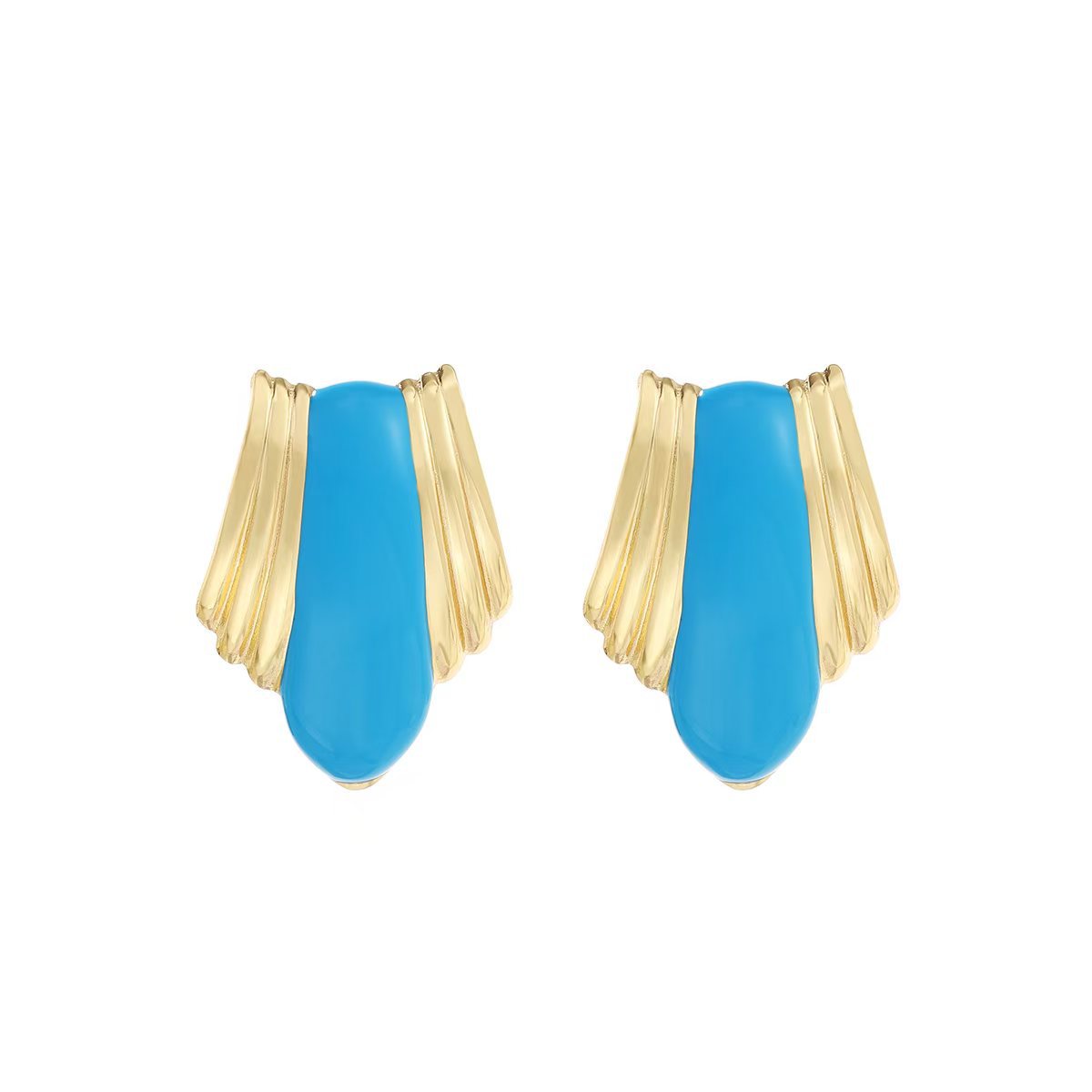 Retro Stainless Steel 18K Gold-Plated Earrings For Women