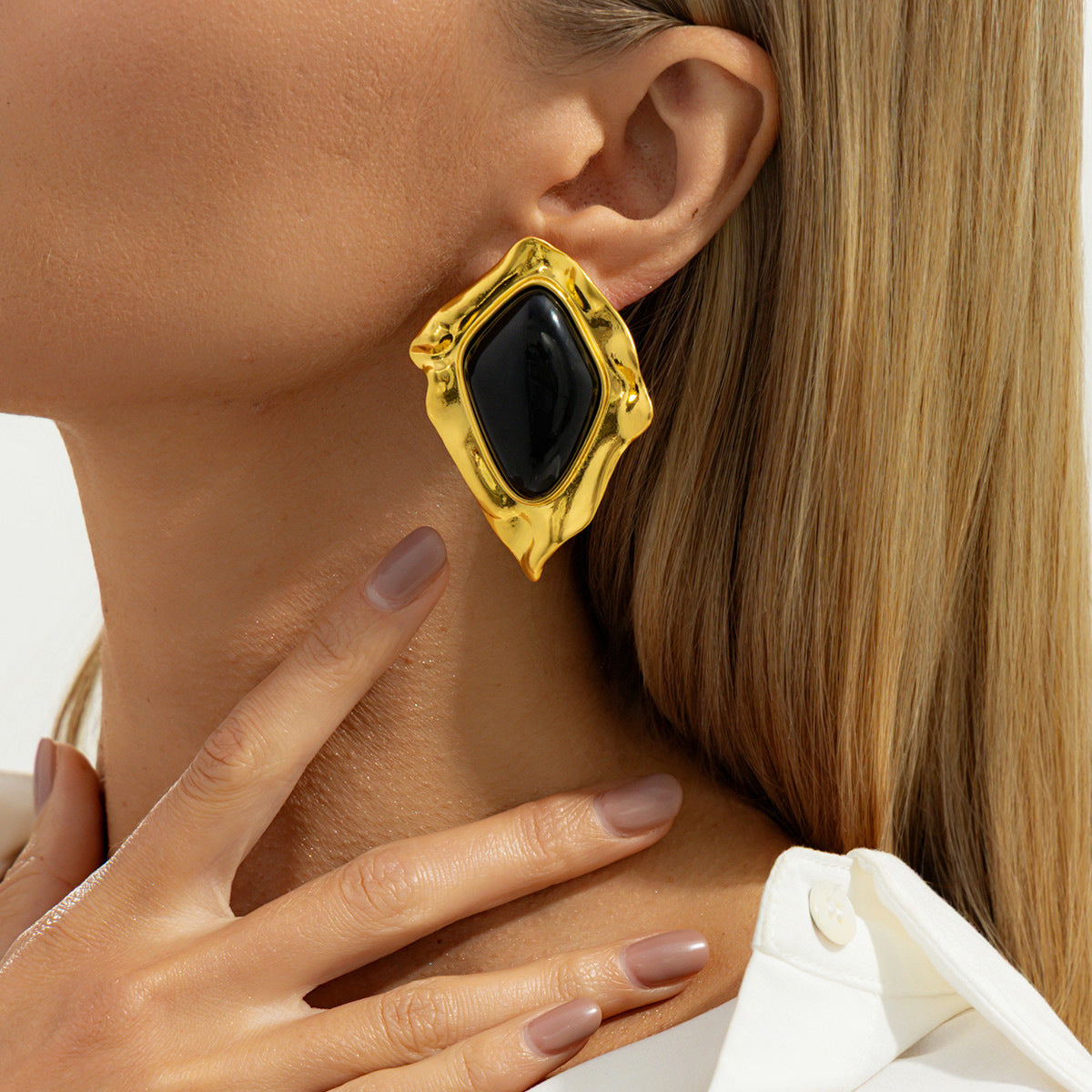 Retro Gemstone Pendant Earrings For Women