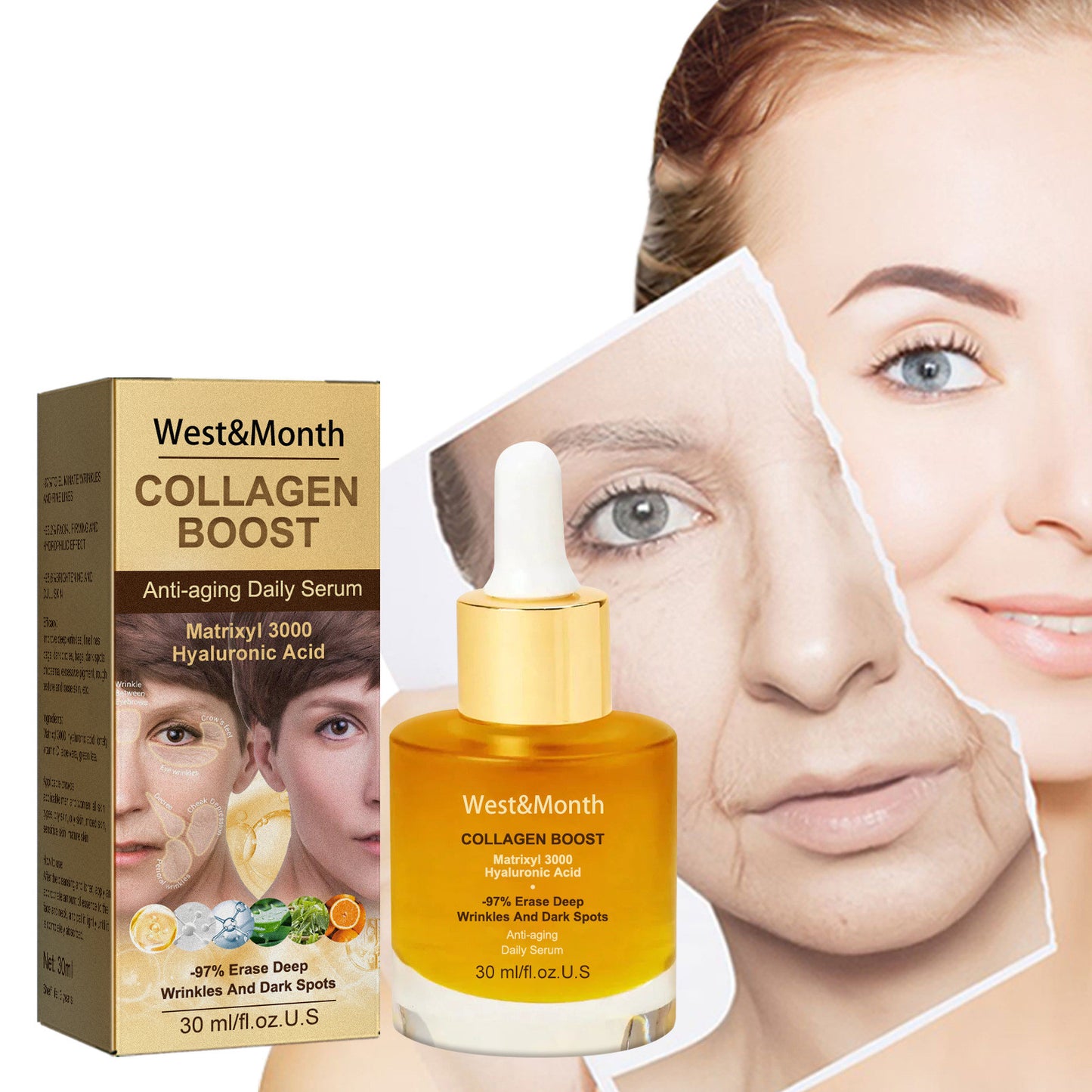 Collagen Sérum anti-wrinkle brightener, spot remover and moisturizer