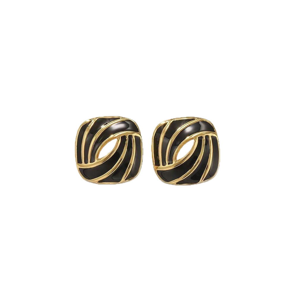 Creative Colorful Dripping-Oil Titanium Steel Earrings