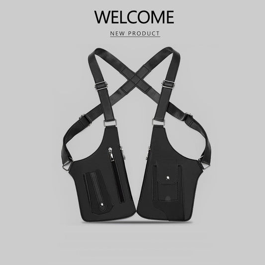 Men's Retro Backpack Belt Underarm Bag Multi-functional