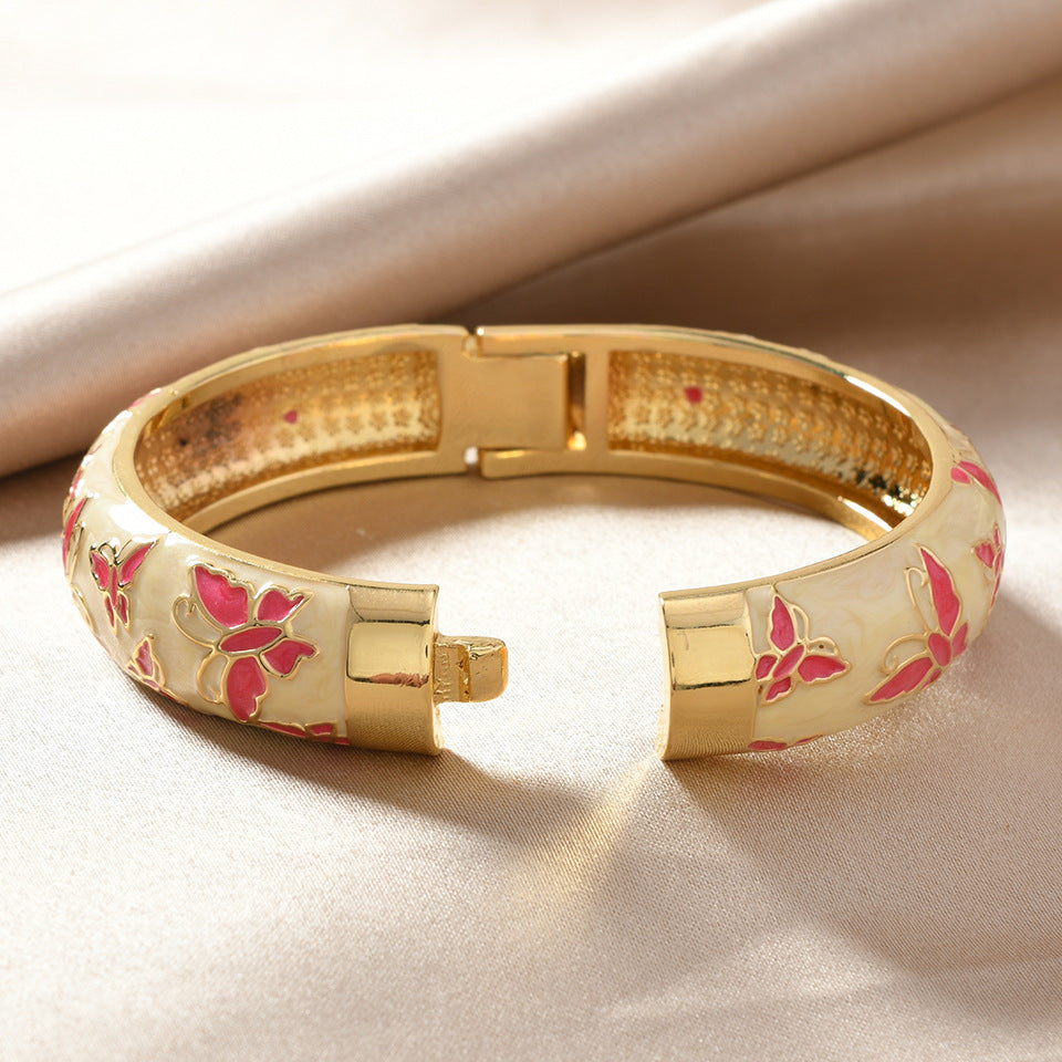 Enamel Butterfly Simple All-match Vintage Bracelet