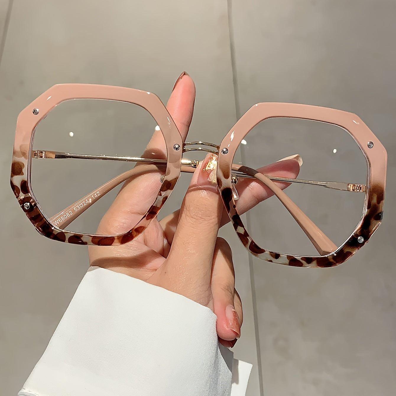 Fashionable Polygonal-frame Euro-American Style Trendy Hip-hop Oversized Plain Glasses