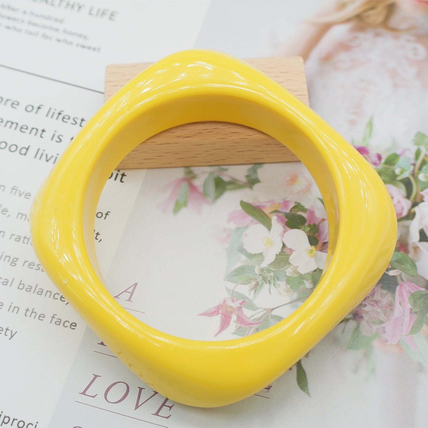 Marbling Acrylic Bracelet Shaped Irregular Square