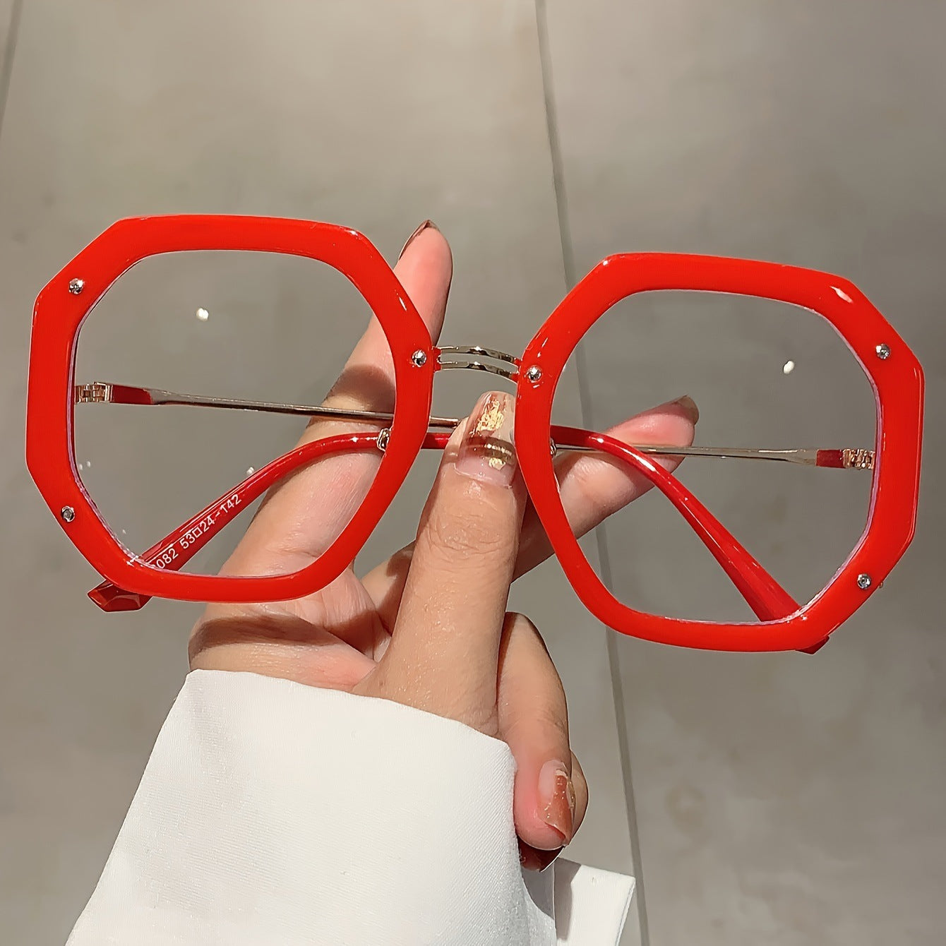 Fashionable Polygonal-frame Euro-American Style Trendy Hip-hop Oversized Plain Glasses