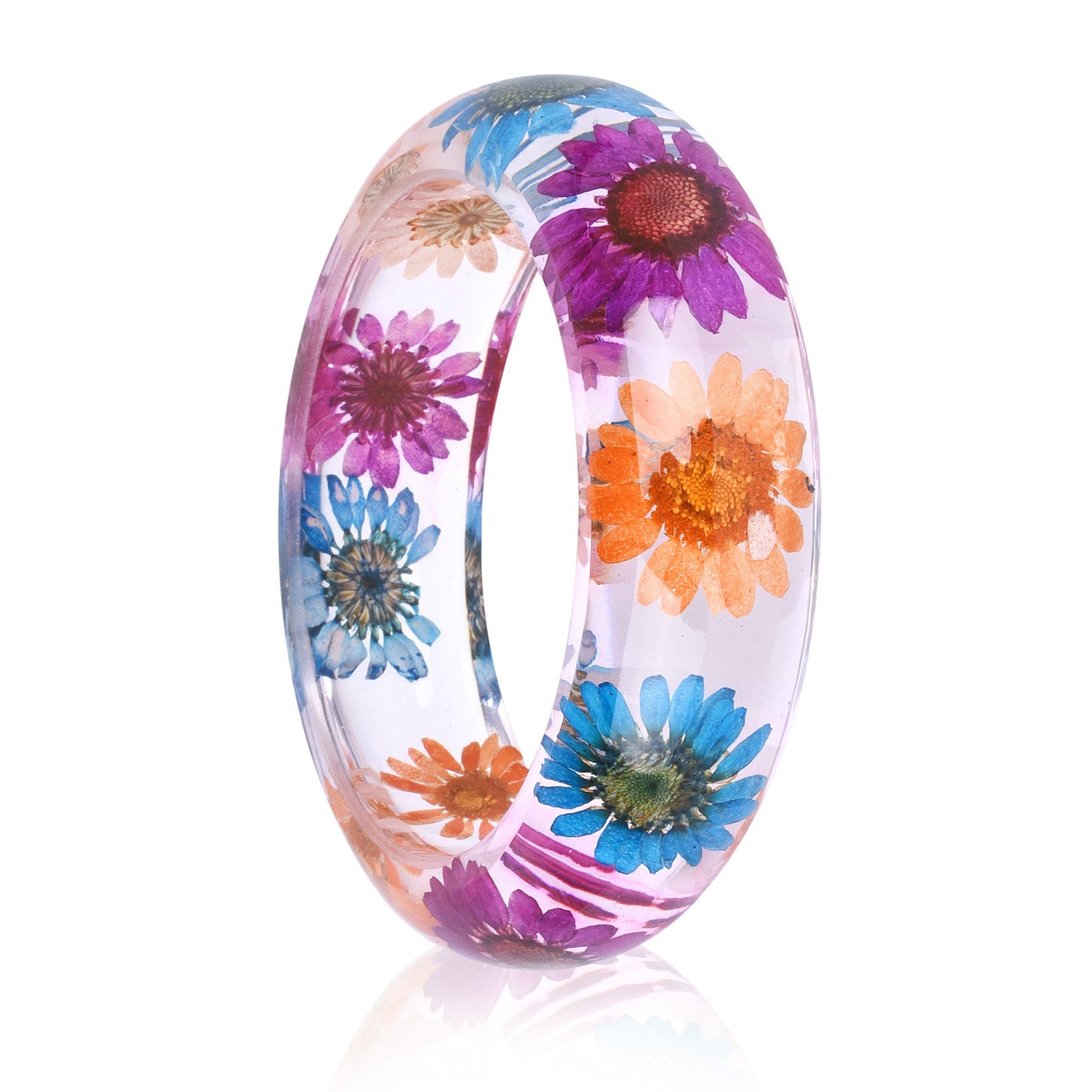 Personalized Epoxy Resin Crystal AB Glue Dried Flower Bracelet Jewelry