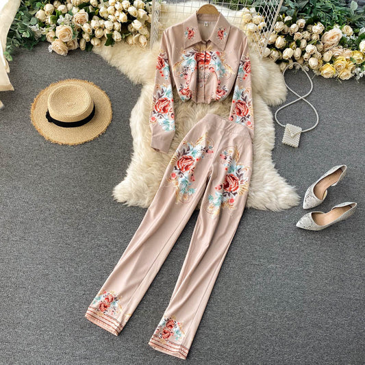 Professional suit Ladies' shirt High-waisted suit pants Fashionable two-piece suit